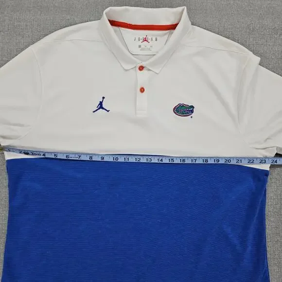 Florida Gators Air Jordan Polo Shirt Mens XL White Blue Football Golf Jumpman - Picture 13 of 16